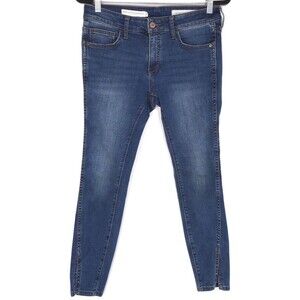 Anthropologie PILCRO Women’s Jeans Size 28 Mid Rise Skinny Slit Hem‎ Crop